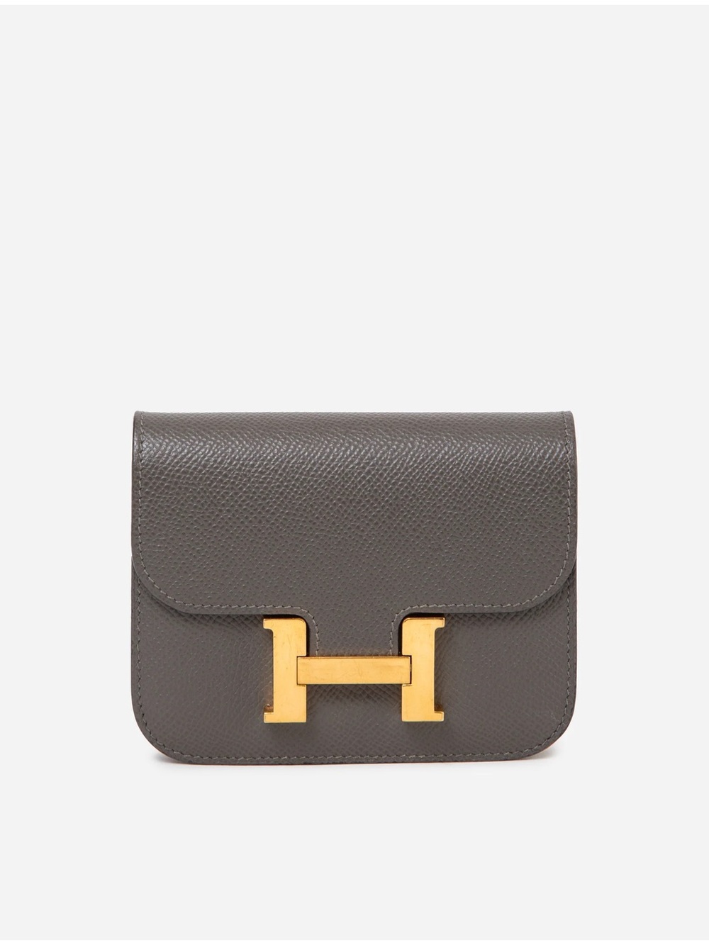 Hermès 2022 Etain Epsom Leather Constance Slim Wallet